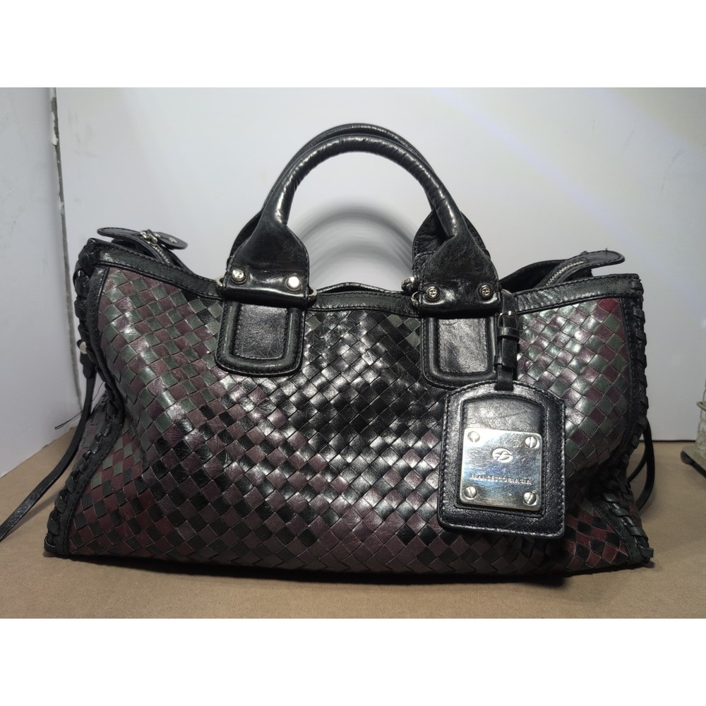 francesco biasia Luna Handbag Satchel Purse Y2K Woven Multi Color